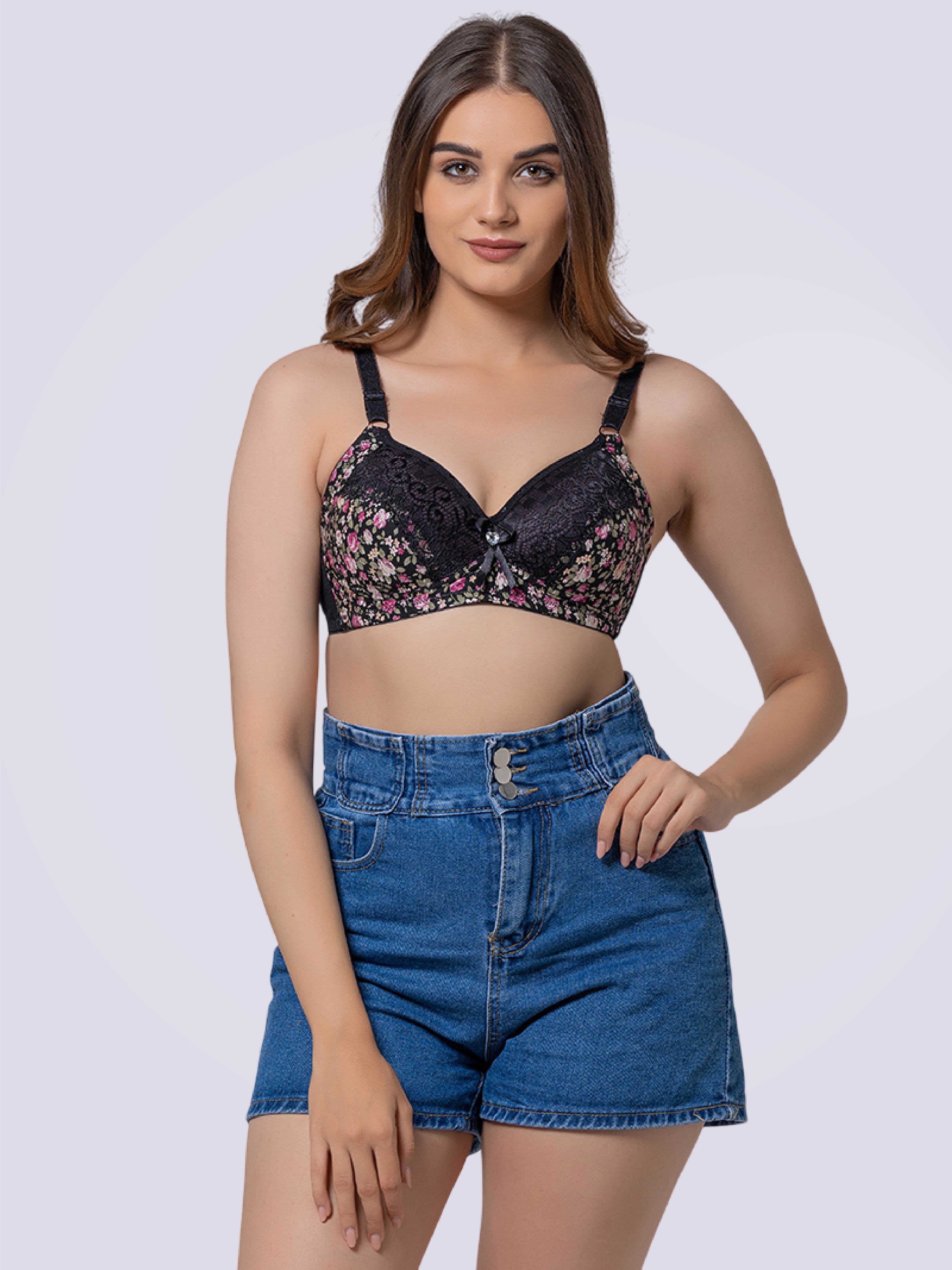 Floral Fun Lightly Padded Non-Wire Full Cup Bra - Bold And Bae Fashion